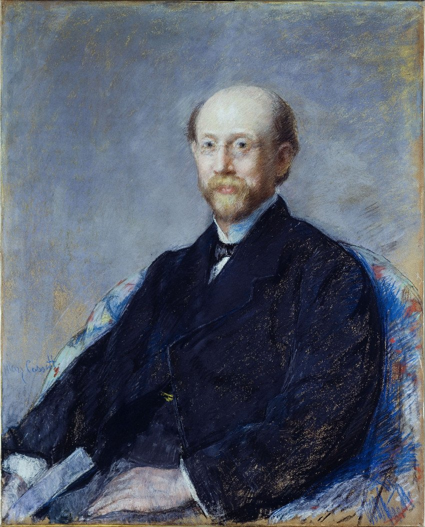 Mary Cassatt, Portrait d’homme, 1879, pastel sur papier collé sur toile, 81, 2 x 65, 2 cm, Paris, Petit Palais, musée des Beaux-Arts de la Ville de Paris. © Paris Musées / Petit Palais, musée des Beaux-Arts de la Ville de Paris.