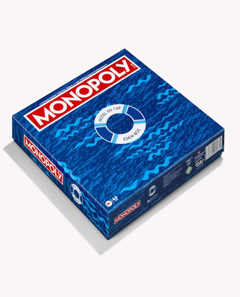 La boîte du Monopoly de l’hôtel du Cap Eden Rock avec la bouée signature