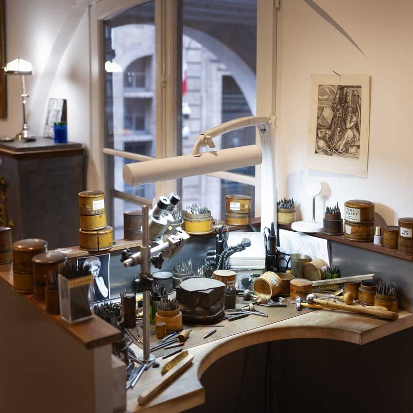 Atelier de Louis Boursier, 2025. &copy; Mus&eacute;e de la Poste / la Poste &ndash; Paris 2025 / Sophie Br&auml;ndstr&ouml;m / Signatures.